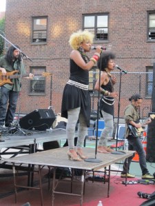 The Les Nubians on their makeshift stage