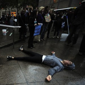 Members of Occupy Wall Street celebrate