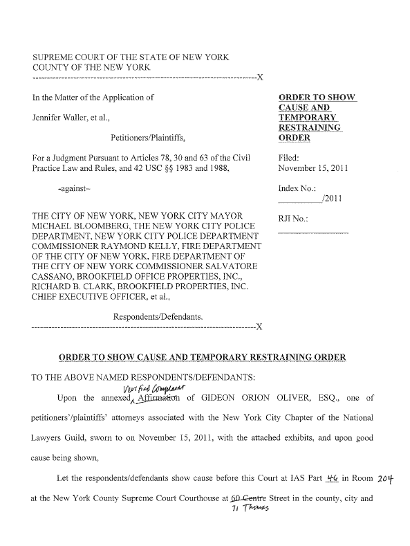 Court Order Page 1