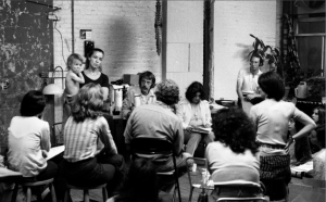 Etan Patz's mother, Julie (holding her youngest son), and his father, Stan (far right), organizing a search effort in the days after the child's disappearance. (Photo by Allen Arpadi) Etan Patz's mother, Julie (holding her youngest son), and his father, Stan (far right), organizing a search effort in the days after the child's disappearance. (Photo by Allen Arpadi)