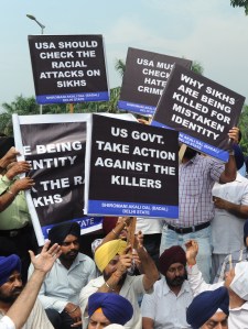 Activists of the Shiromani Akali Dal hol
