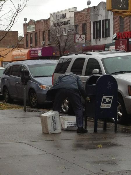 "I salute the hard-working men & women of the USPS. #NeitherSnowNorRain..."