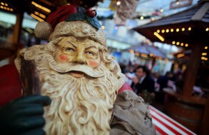A Christmas decoration on display in England. (Photo: Getty)