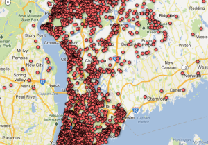 The Journal News' map of gun owners' addresses. 