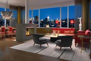 The austere penthouse.