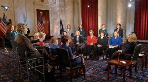 Diane Sawyer with the women of the U.S. Senate. (Photo: ABC/Martin Simon)