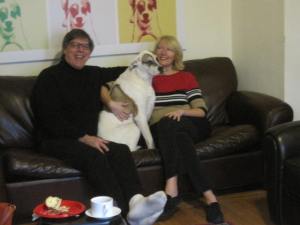 Shavon and Eric Martin, with Sadie, in their Upper East Side rental.