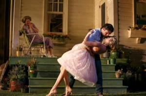 Ellen Burstyn (background), Maggie Grace and Sebastian Stan in Roundabout’s Picnic. (Courtesy Joan Marcus)