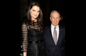 Katie Holmes and Mayor Michael Bloomberg.