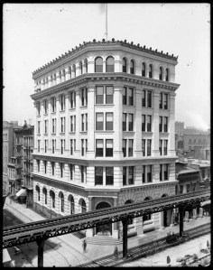 A historic photo of the Germania Bank Building at 190 Bowery.