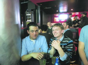 Alex DeLuca (left), founder of an online gaybro forum, with moderator Greg Keeley.