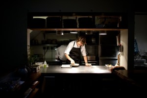 Preparation in the kitchen at Aska.