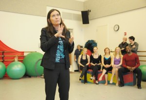 Diane Paulus at a 'Pippin' rehearsal. (Photo by Joan Marcus)