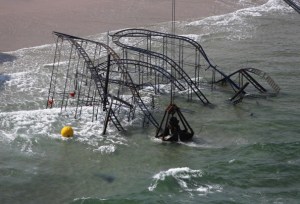 The Jersey Shore's iconic JetStar Roller Coaster, destroyed after Superstorm Sandy