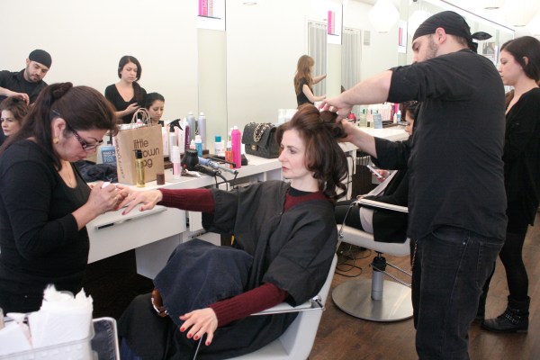A mani and a blow at Blow in the Meatpacking District.