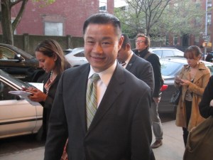 John Liu before speaking to reporters. (Photo: Jill Colvin)