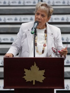 Queens Borough President Helen Marshall speaks during a ribbon cutting ceremony. (Photo: Jared Wickerham/Getty Images)