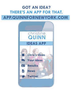 Christine Quinn's new campaign app. (Photo: Courtesy of the Quinn campaign)