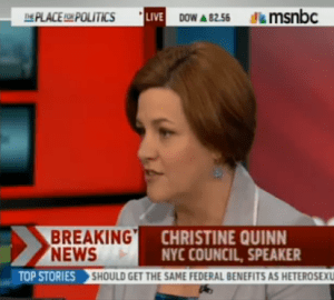 Christine Quinn speaking on MSNBC.