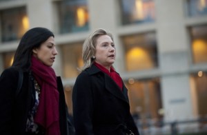 Huma Abedin and Hillary Clinton. (Photo: Saul Loeb/Getty)