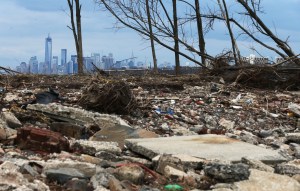 Debris sits on a Staten Island beach damaged by flooding from Hurricane Sandy. (Photo: Mario Tama/Getty Images) 