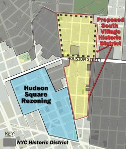 The proposed historic districts.