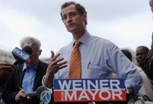 Anthony Weiner launching his mayoral campaign. (Photo: Mario Tama/Getty Images) 