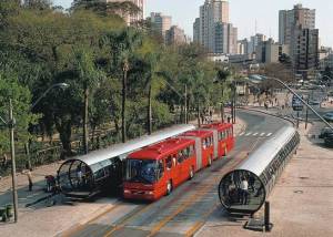 Mr. Lander wants physical station structures, like this line in Curitiba, Brazil.