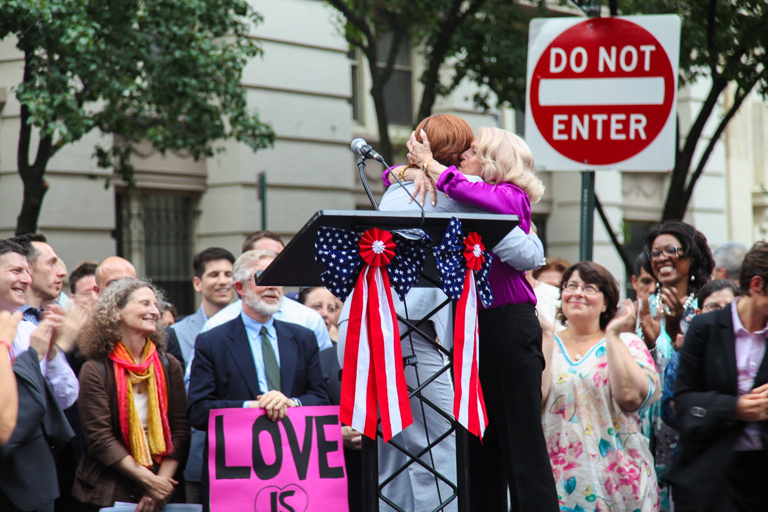 Speaker Quinn and Edie Windsor During Rally on Christopher Street. (Photo: Amanda Cohen)