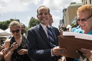 Eliot Spitzer on Monday. (Photo: Getty)