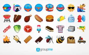 GroupMe's collection of summer-themed emoji