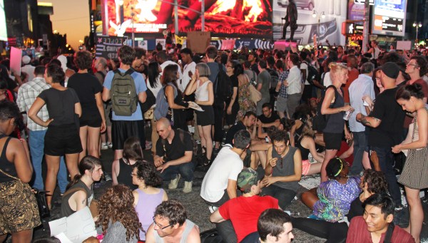 Protesters at the 'Justice for Trayvon' march in Times Square (Órla Ryan).