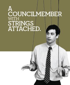 An anti-Councilman Steve Levin mailer sent from the Pierson campaign.