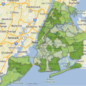 "The Guide To City Pork 2013. (Photo: Gotham Gazette/Google Maps)