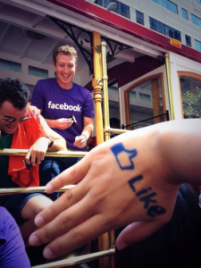 Mark Zuckerberg at SF Pride. (Photo: Twitter/@m7z)