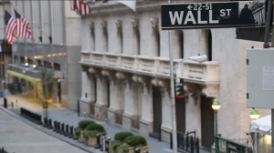 A barren Wall Street in the ad. 
