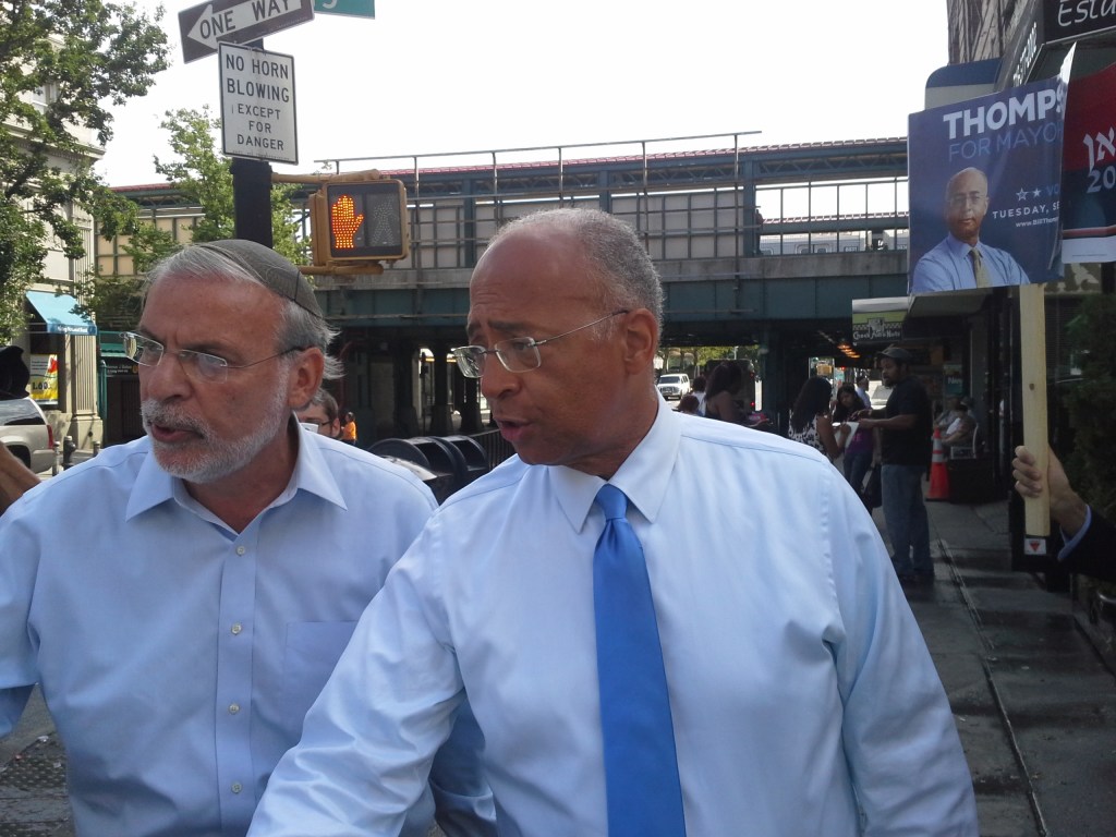 Bill Thompson and Dov Hikind today.