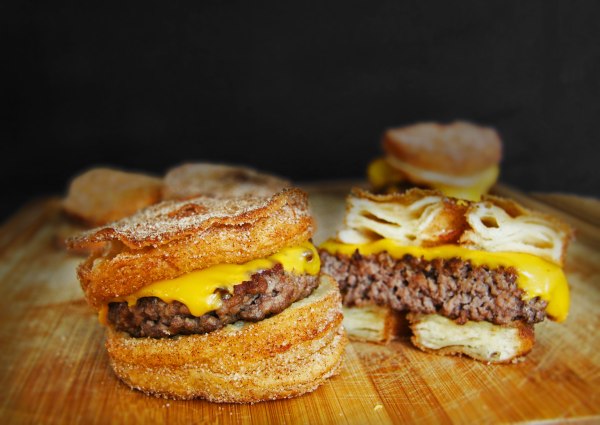 This is what a cronut burger looks like. And you might not want to eat it. (Le Dolci)