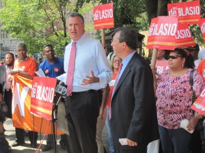 Bill de Blasio at a press conference this afternoon.