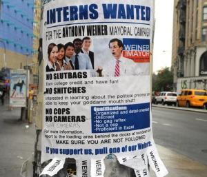 A parody poster advertising internships on the Weiner campaign. (Photo: NY Post)