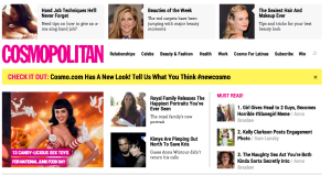 A screenshot of Cosmo.com