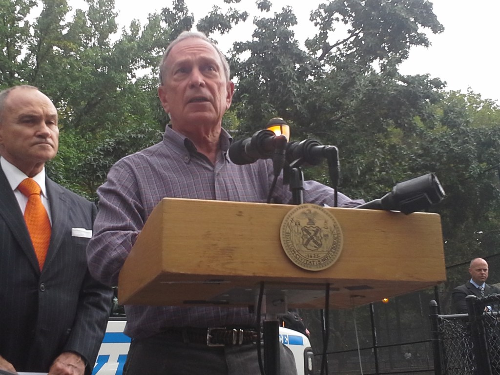 Mayor Michael Bloomberg in Brooklyn today.