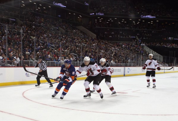 The Islanders took on the Devils in a pre-season game at the Barclays Center on Saturday. (Photo by Getty Images)
