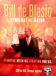 Some observers said  this union mailer for Bill de Blasio reminded then of old socialist propaganda images.