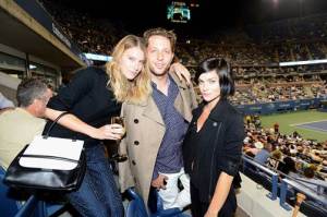 Dree Hemingway, Derek Blasberg and Leigh Lezark attend the Moet & Chandon Suite at the USTA Billie Jean King National Tennis Center.