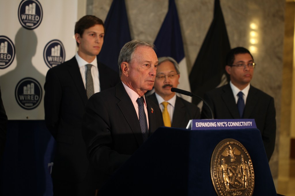 Mayor Michael Bloomberg today.