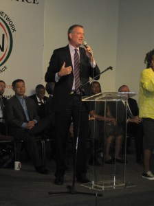 Bill de Blasio at the National Action Network.