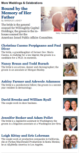 Sunday's Times wedding announcements (screenshot)