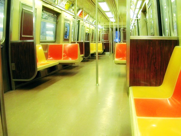 An R-train car dating to the 1970s. 