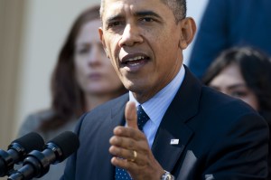 Barack Obama defending the health-care roll-out yesterday. (Photo: Getty)